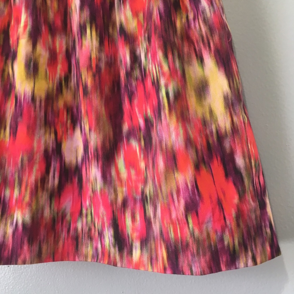 Zara Trafaluc Pink Floral Blur Ikat Patterned Skirt - Picture 3 of 8